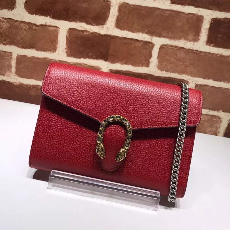 Official First Bag Ru Gucci Dionysus mini leather chain bag 0119