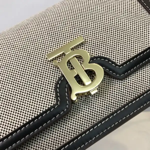 Official First Bag Ru BURBERRY Two-tone Canvas and Leather TB Bag 0126