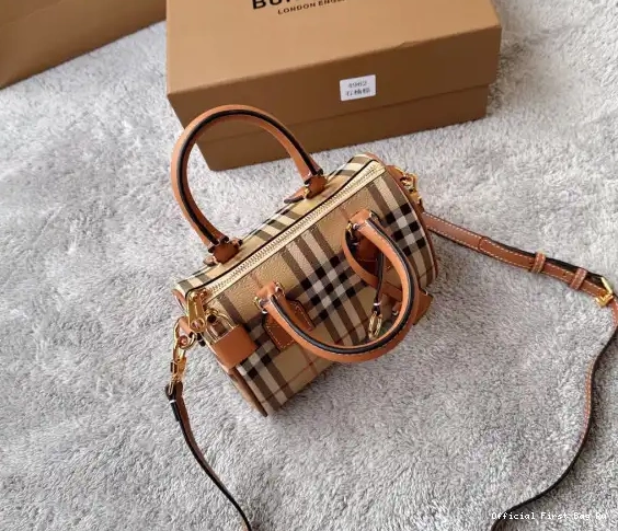 Official FirstBag Ru Check Bowling BURBERRY Mini Bag-18.5*11*12CM 0226