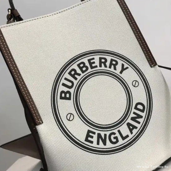 Official First Bag Ru Bucket Small Bag BURBERRY Graphic Logo Canvas Cotton Peggy 0221