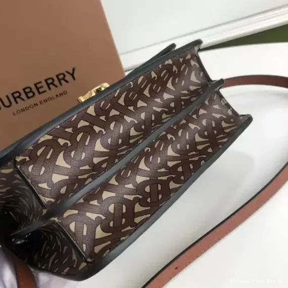 Official FirstBag Ru Crossbody Stripe BURBERRY Monogram Bag E-canvas Note 0207