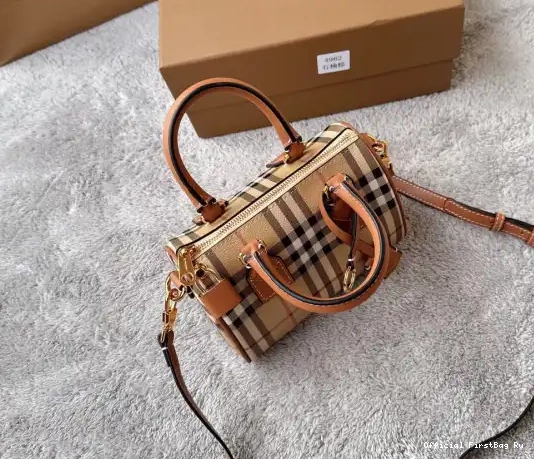 Official FirstBag Ru Check Bag-18.5*11*12CM Bowling BURBERRY Mini 0226