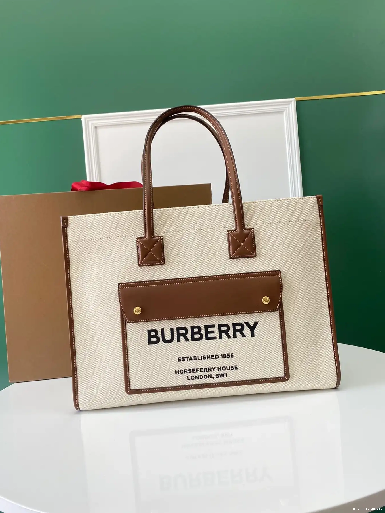 Official First Bag Ru BURBERRY TOTE MEDIUM Freya 0217