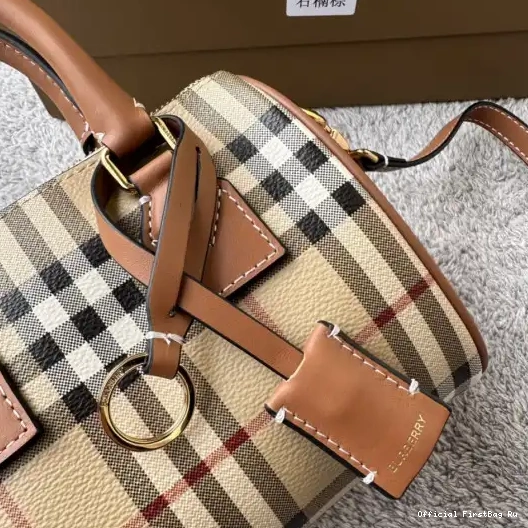 Official FirstBag Ru Check Bag-18.5*11*12CM Bowling BURBERRY Mini 0226