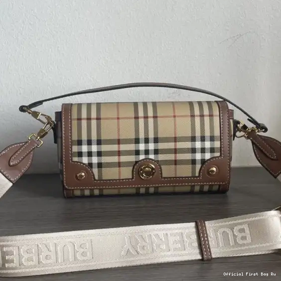 Official First Bag Ru Note Top BURBERRY Handle Bag-24*8*14cm 0220