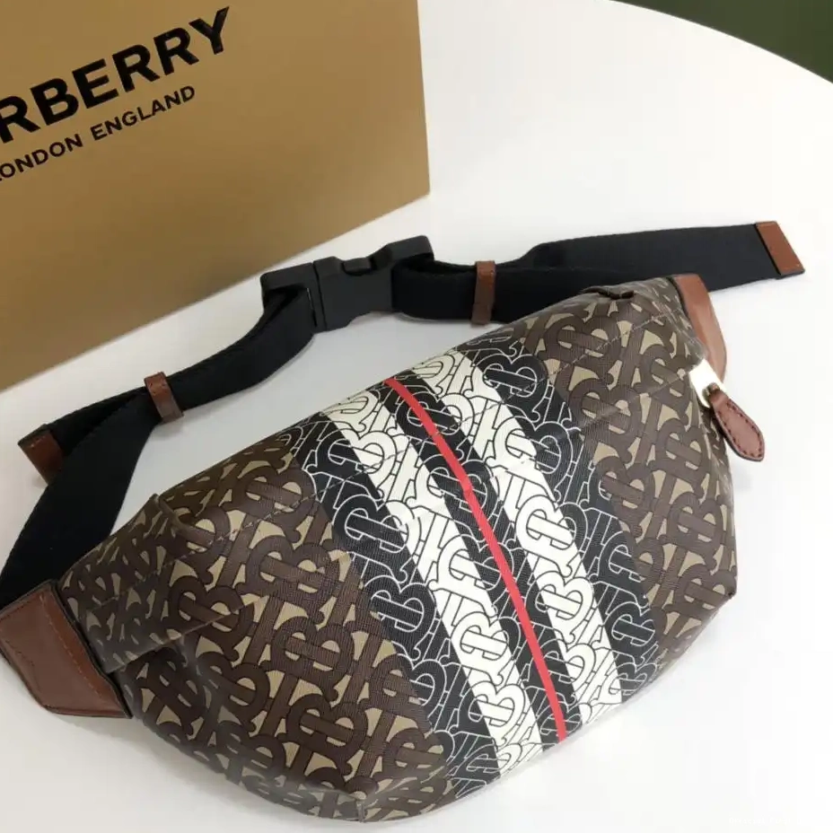 Official FirstBag Ru STRIPE E-CANVAS TMONOGRAM BUM BURBERRY BAG PRINT 0224