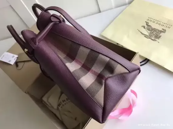 Official FirstBag Ru House Check The Medium Banner in Burberry Leather and 0207