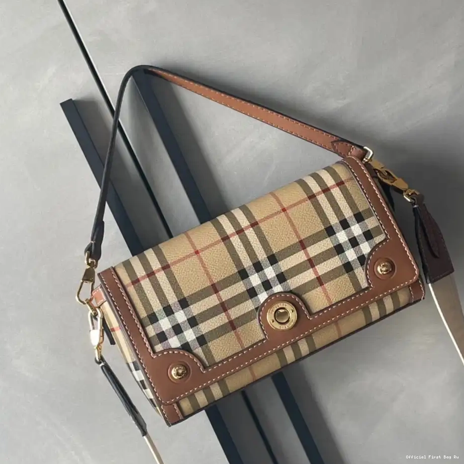 Official First Bag Ru Note Top BURBERRY Handle Bag-24*8*14cm 0220