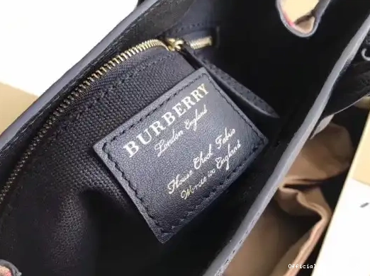 Official First Bag Ru in Leather and Small Check Banner The Burberry House 0224