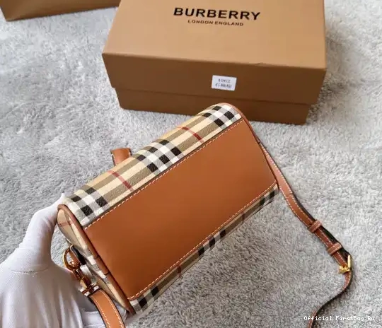 Official FirstBag Ru Check Bag-18.5*11*12CM Bowling BURBERRY Mini 0226