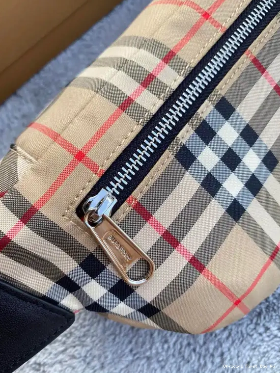 Official FirstBag Ru Cotton Check Bag Medium Vintage Bonded BURBERRY Bum 0228