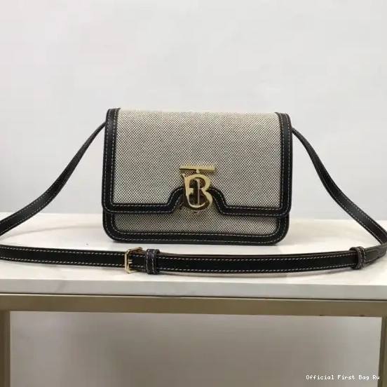 Official FirstBag Ru Canvas Two-tone Leather Bag TB and BURBERRY 0219