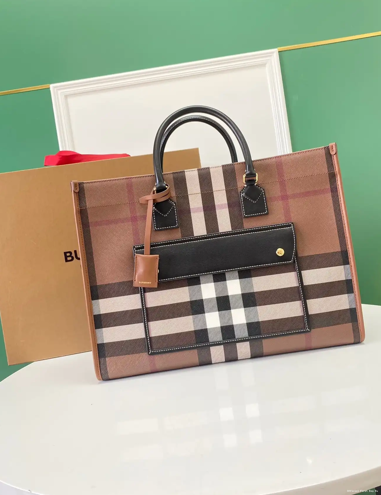 Official FirstBag Ru BURBERRY TOTE Freya MEDIUM 0217