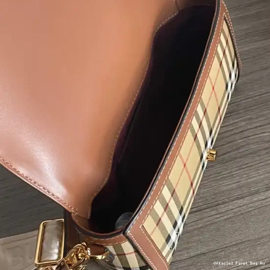 Official First Bag Ru Note Top BURBERRY Handle Bag-24*8*14cm 0220