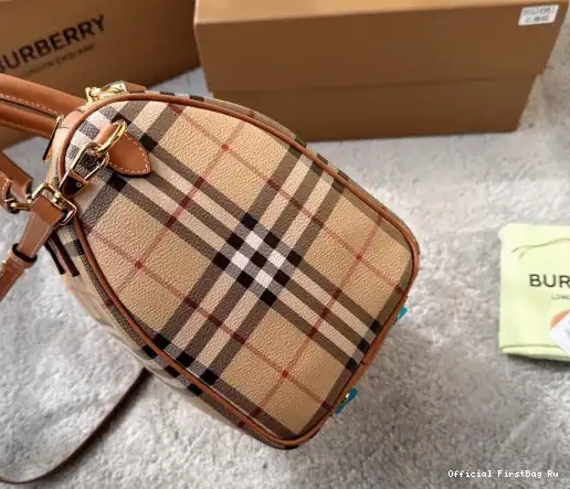 Official First Bag Ru Bag-30*15*21CM Check Medium Bowling BURBERRY 0221