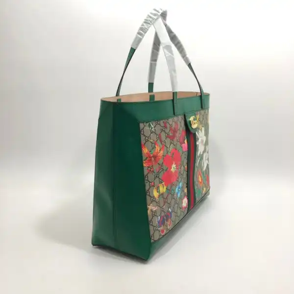 Official FirstBag Ru GUCCI GG Supreme Monogram Flora Web Large Ophidia Tote 0202