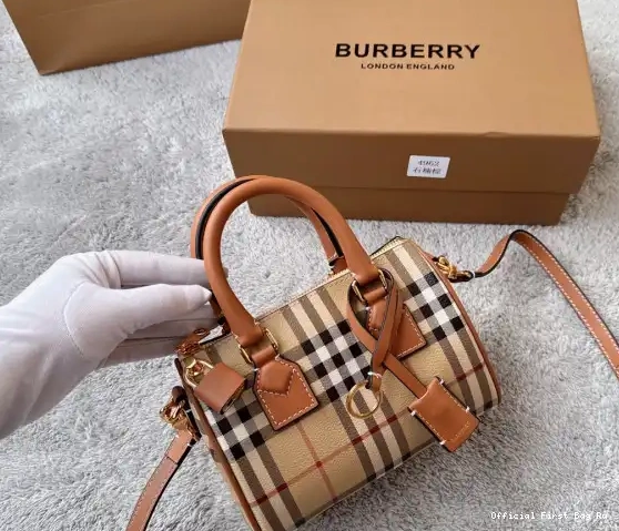 Official FirstBag Ru Check Bowling BURBERRY Mini Bag-18.5*11*12CM 0226