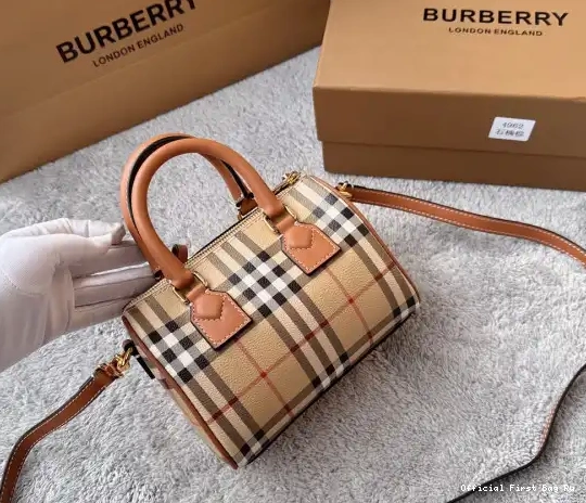 Official FirstBag Ru Check Bowling BURBERRY Mini Bag-18.5*11*12CM 0226