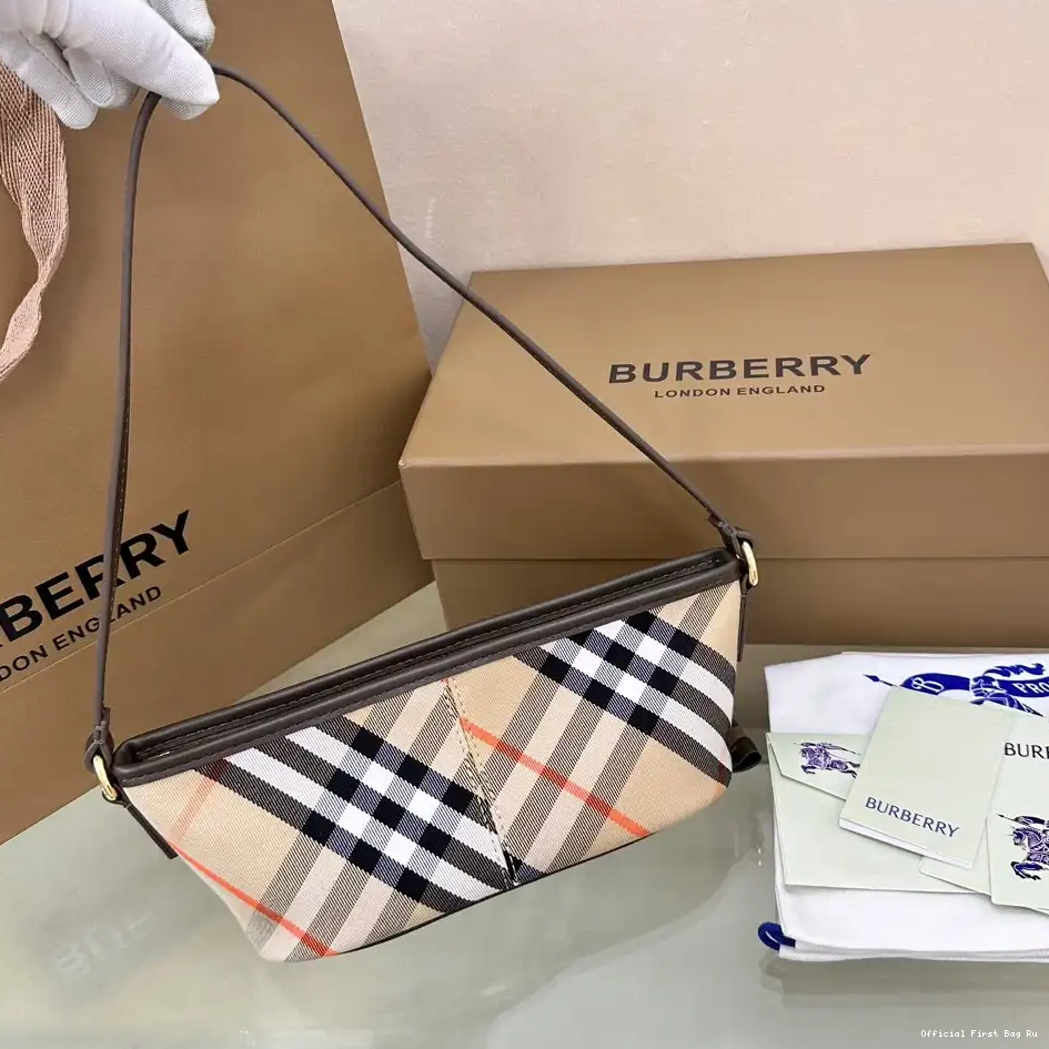 Official First Bag Ru Mini Bag-20*10*9CM Check Burberry 0224