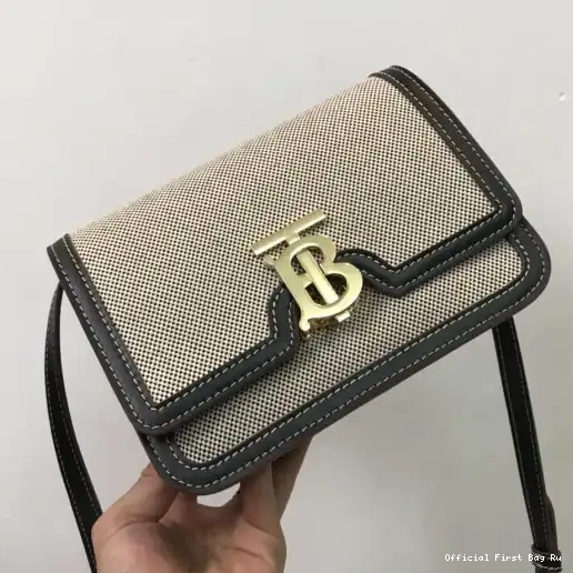 Official FirstBag Ru Canvas Two-tone Leather Bag TB and BURBERRY 0219