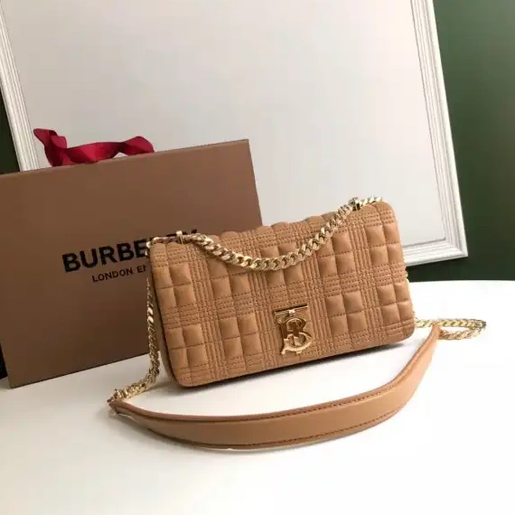 Official FirstBag Ru BURBERRY Lola Small Bag Quilted Check Lambskin 0221