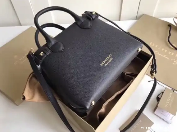 Official First Bag Ru in Leather and Small Check Banner The Burberry House 0224