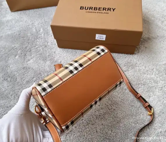 Official FirstBag Ru Check Bowling BURBERRY Mini Bag-18.5*11*12CM 0226