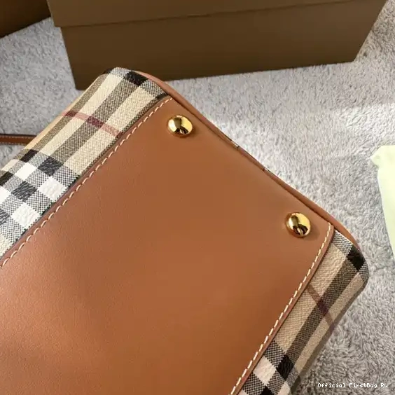 Official First Bag Ru Bag-30*15*21CM Check Medium Bowling BURBERRY 0221