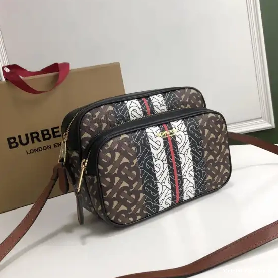 Official FirstBag Ru E-canvas BURBERRY Stripe Bag Camera Medium Monogram 0210