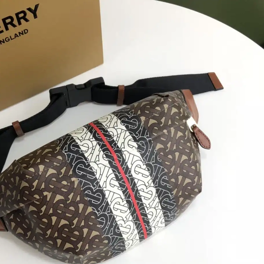 Official FirstBag Ru STRIPE E-CANVAS TMONOGRAM BUM BURBERRY BAG PRINT 0224