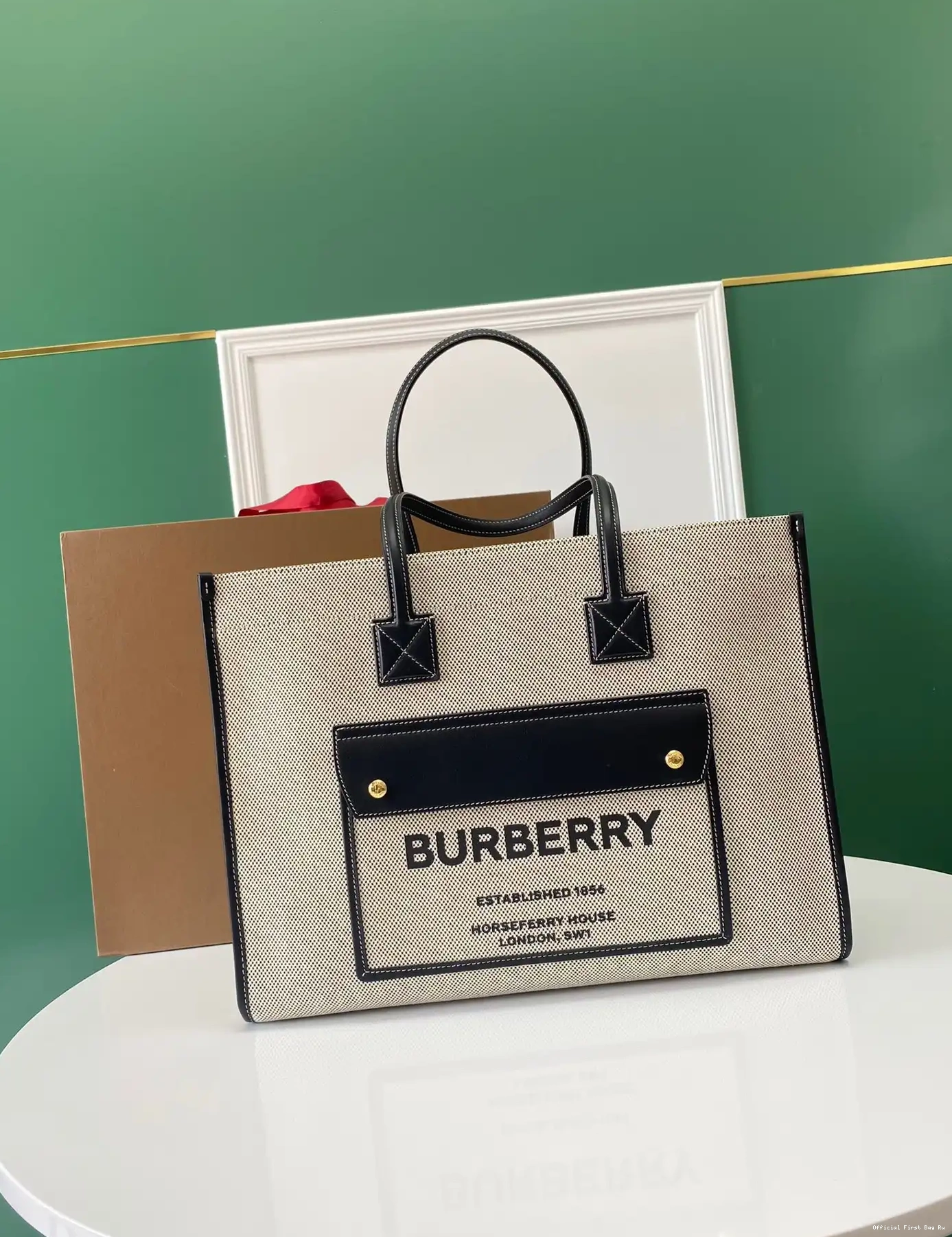 Official First Bag Ru BURBERRY TOTE SMALL Freya 0228