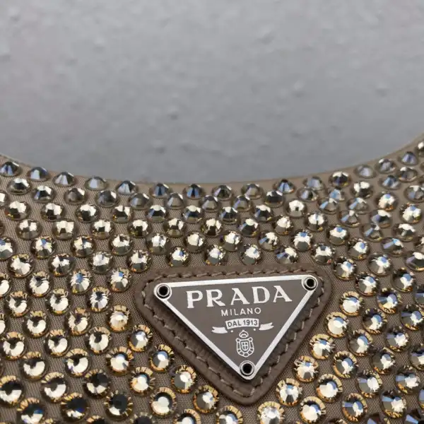 Official First Bag Ru PRADA Satin mini-bag with artificial crystals 0201