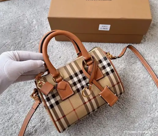 Official FirstBag Ru Check Bag-18.5*11*12CM Bowling BURBERRY Mini 0226