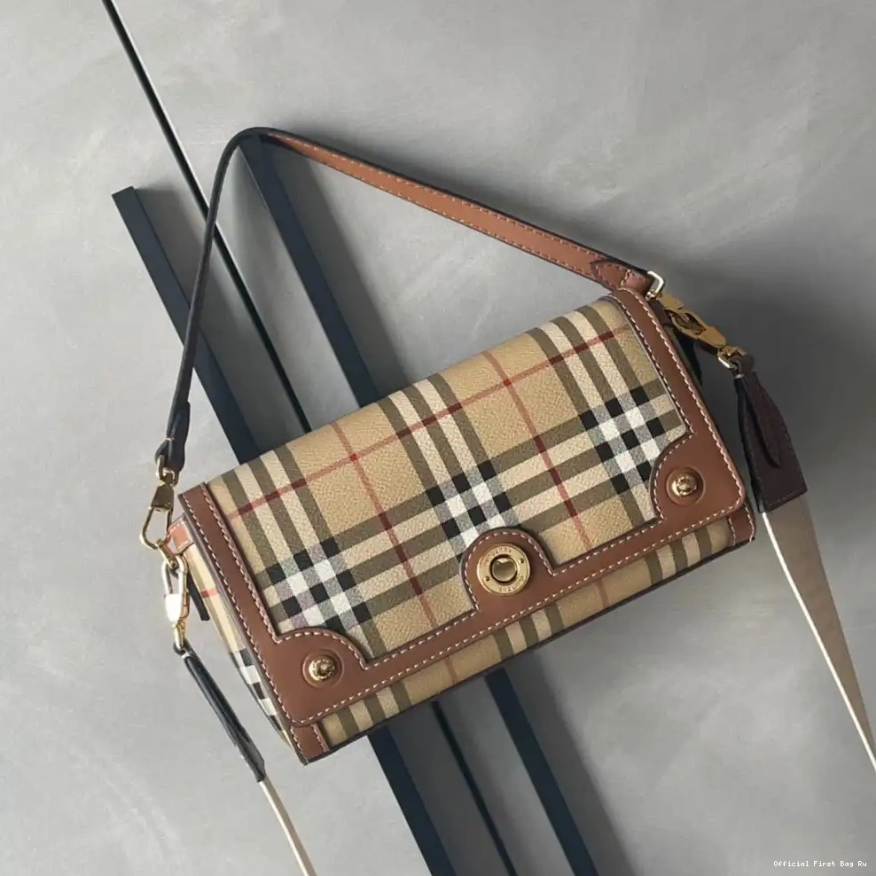 Official First Bag Ru Note Top BURBERRY Handle Bag-24*8*14cm 0220