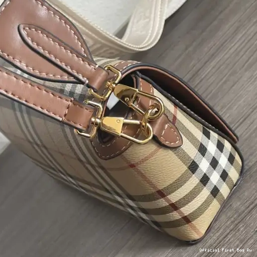 Official First Bag Ru Note Top BURBERRY Handle Bag-24*8*14cm 0220