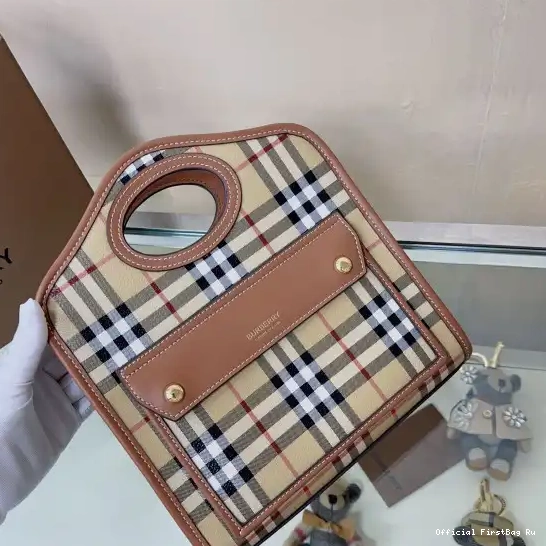 Official First Bag Ru Pocket Mini BURBERRY Bag-23*6*26.5CM 0227