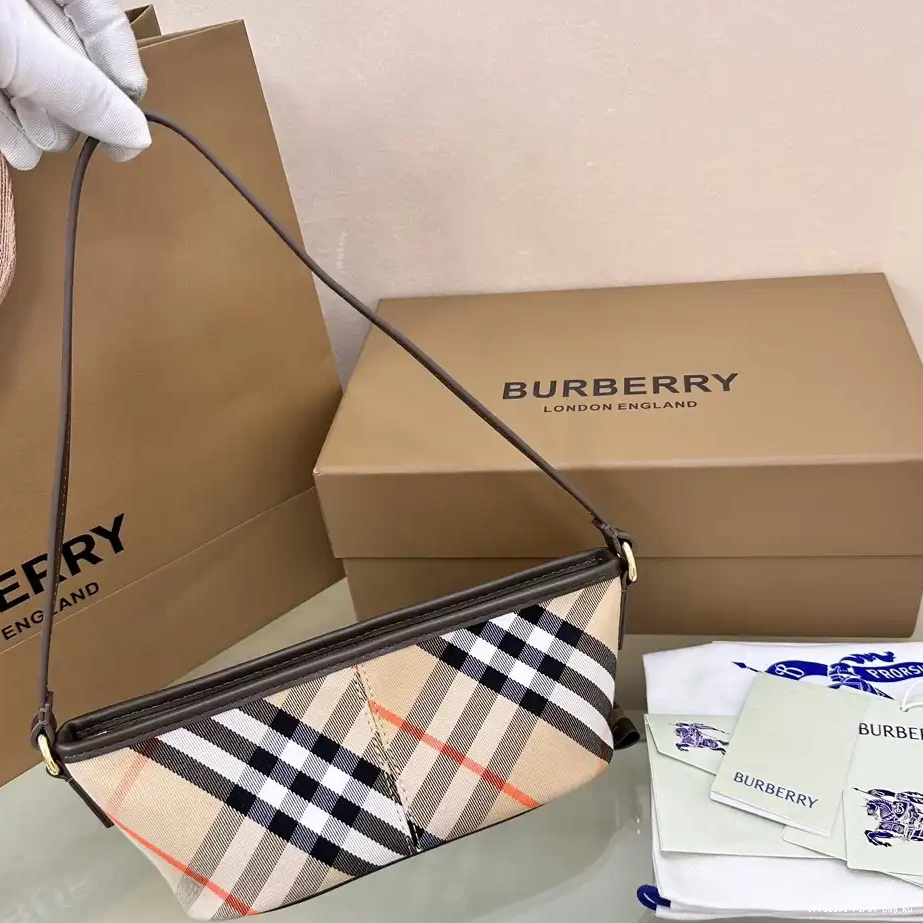 Official First Bag Ru Mini Bag-20*10*9CM Check Burberry 0224