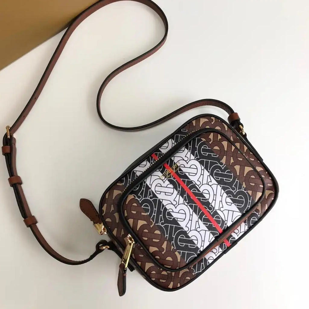 Official FirstBag Ru BURBERRY E-canvas Camera Monogram Stripe Bag 0214