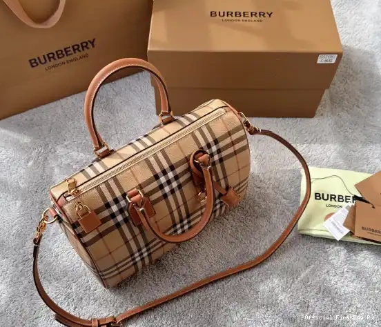 Official First Bag Ru Bag-30*15*21CM Check Medium Bowling BURBERRY 0221